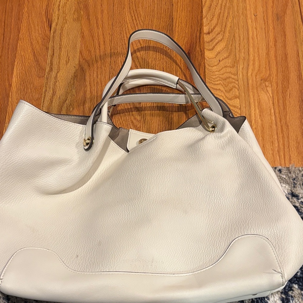 Sondra Roberts White Leather Tote